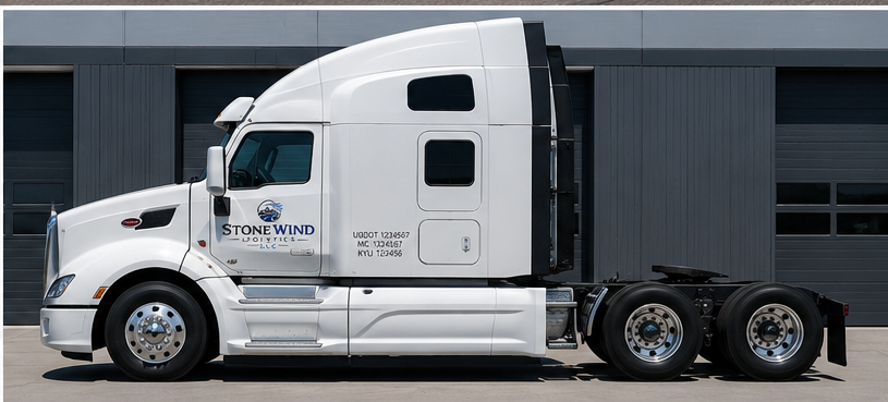 StoneWind Logistics tractor side mockup